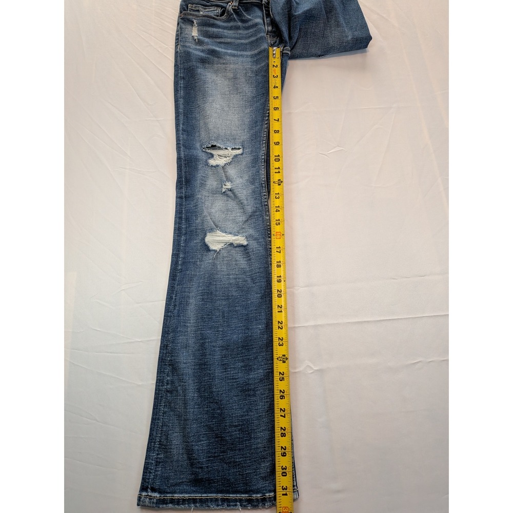 BKE Stella Low Rise Bootcut Jeans Distressed Medium Wash Blue Womens 27 x 29 1/2 - Picture 9 of 12